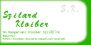 szilard kloiber business card